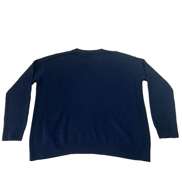 VINCE Sweater Womens M Blue Cashmere Linen Blend Crew Pullover Lightweight - Picture 2 of 12